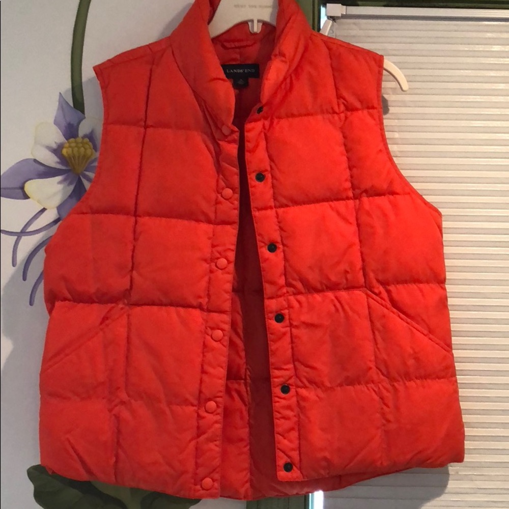 Orange Lands End Quilted Vest